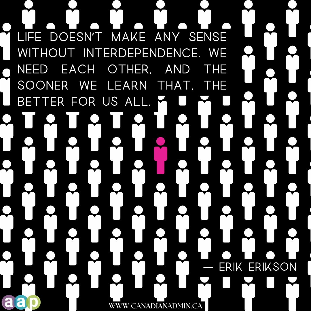 Life doesn't make any sense without interdependence. We need each other. And the sooner we learn that, the better for us all.

🌐canadianadmin.ca

#motivationalquotes #NationalCoordinator #SocialMediaAAP #SocialMediaMarketing #AAP #CCAP #Canadianadmin #tuesdaymotivation