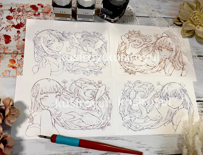 浮上遅れましてすみませんでした🙇‍♀️

今週の展示会の作品として國シリーズの新作をアップ予定です。
こちら線画です🤭♪楽しー🎶

メインのイラストも近々公開予定です✨
#イラスト #アナログイラスト 