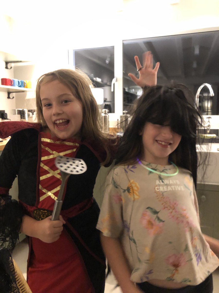 TheOpenPlan's tweet photo. @bbcstrictly Some photos of Maya (10) and Marli (11) doing their best Tess and Claudia impersonations last Halloween https://t.co/KgFRduOAbE