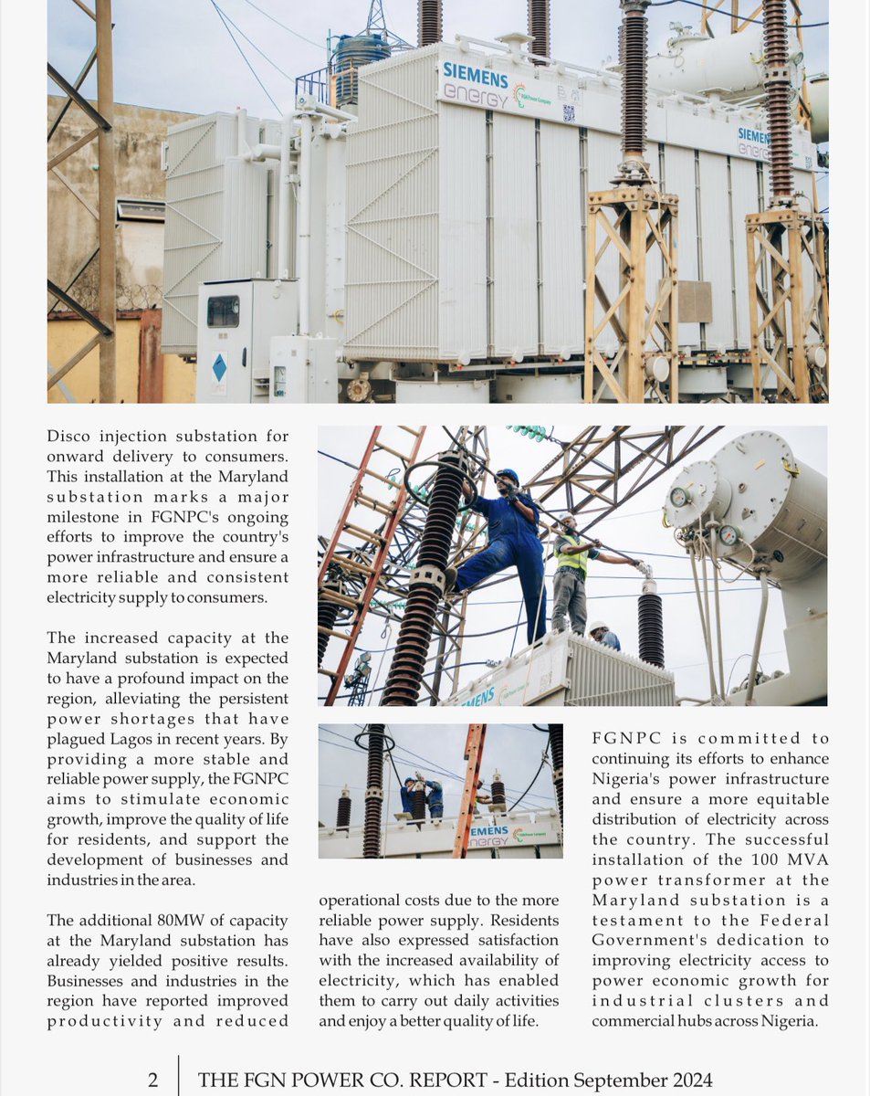 fgnpcppi's tweet photo. #PPIontrack
✨FGN Power Company is actively expanding critical grid infrastructure across Nigeria, enhancing transmission capacity to power industrial clusters and commercial hubs.
#PoweringLagos #InfrastructureForGrowth #FGNPC #lagosgrowth #modernizingthegrid https://t.co/Lzql9icozN