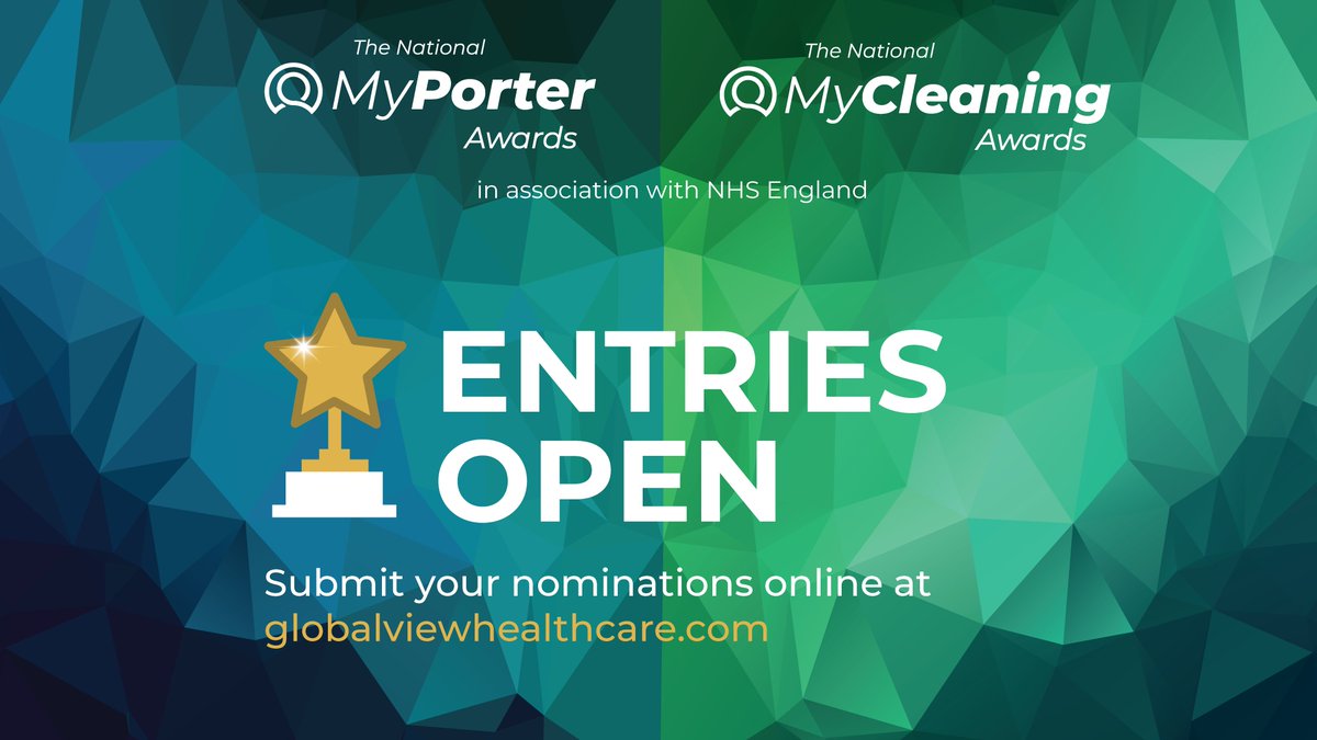 GlobalView Systems (@globalviewsys) on Twitter photo We are thrilled to launch the MyPorter and MyCleaning Awards for 2025, in association with <a href="/NHSEngland/">NHS England</a>.
The annual Awards shine a light on #healthcare's unsung heroes.
Submit your nominations online:
🌟MyPorter: lnkd.in/e-yj2xhq
🌟MyCleaning: lnkd.in/e7BccaUP We are thrilled to launch the MyPorter and MyCleaning Awards for 2025, in association with <a href="/NHSEngland/">NHS England</a>.
The annual Awards shine a light on #healthcare's unsung heroes.
Submit your nominations online:
🌟MyPorter: lnkd.in/e-yj2xhq
🌟MyCleaning: lnkd.in/e7BccaUP