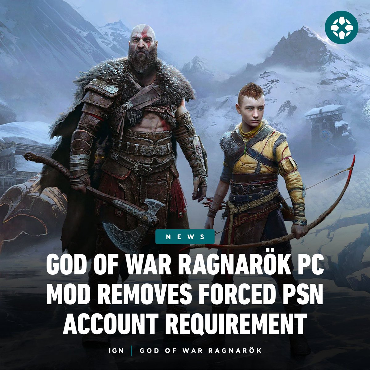 IGN's tweet photo. Just days after PlayStation game God of War Ragnarok launched on PC to a ‘mixed’ Steam user review rating over its forced PlayStation Network account linking, a mod has been released that bypasses the requirement entirely. https://t.co/hzfUOBmJhD https://t.co/TmTynt6waO