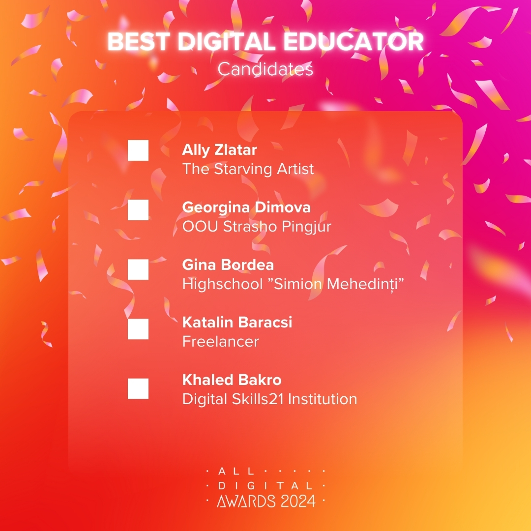 AllDigitalEU's tweet photo. 🏆ALL DIGITAL AWARDS

Today we unveil the Best Digital Educator Finalists for the #ADAwards 2024!
🧑‍🏫 The digital educator role embraces the range of people facilitating digital training in digital competence centres.

The winner will be presented in Madrid on October 16, 2024 at the Summit of Engaged Digital Citizenship. #SEDC #ADSummit2024 #AllDigitalSummit

Learn more by visiting our website: https://t.co/03aO5uLZme

Registrations to join us in Madrid are still open: https://t.co/I5estcp4IA