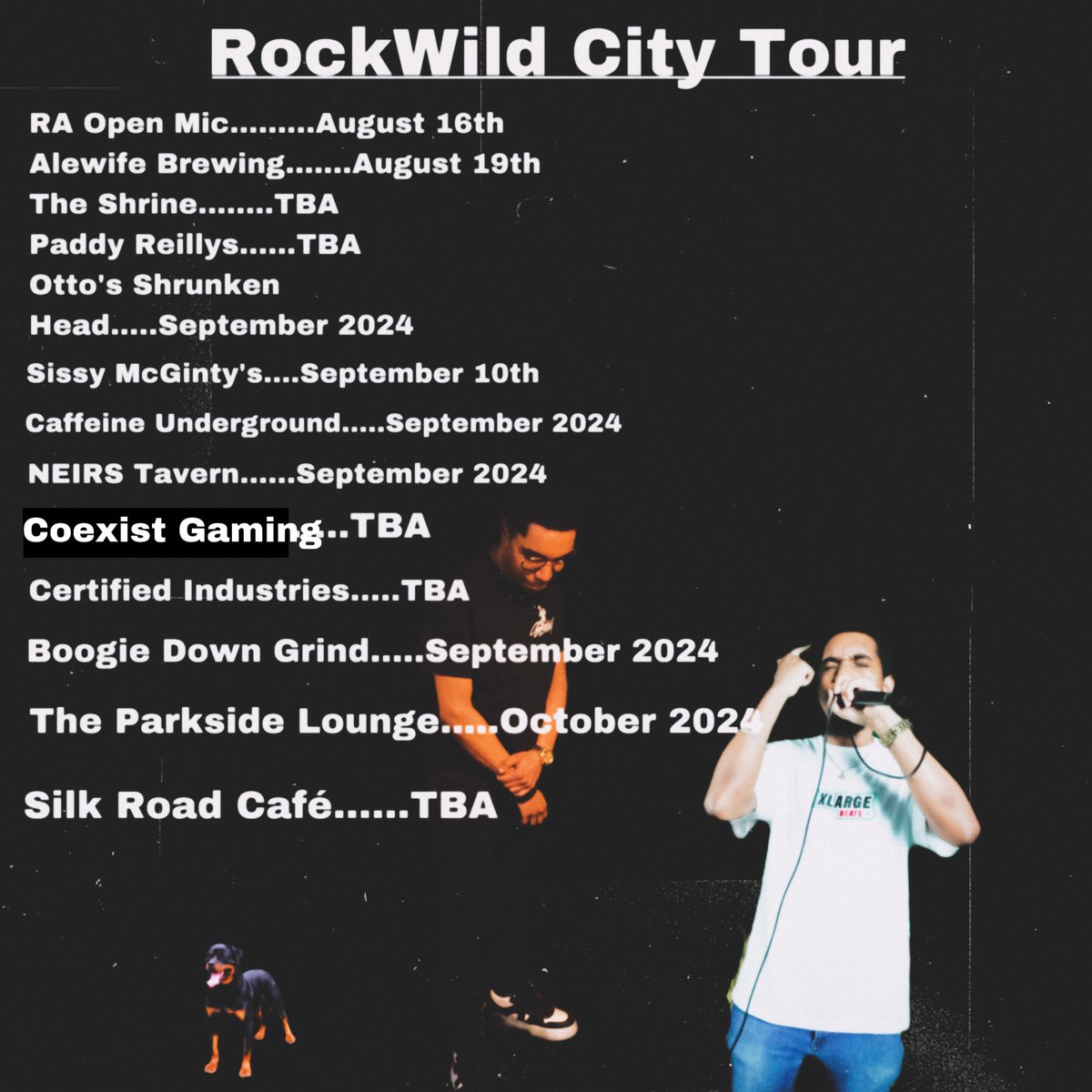 DizzyDerrick's tweet photo. Today’s show at Paddy Reillys Manhattan NYC has been rescheduled sadly due to personal obligations going on for me but microphone dizzy will return in a moment 😎🎤
Go stream my debut album “RockWild” on YouTube and Audiomack 🦇🐾🔥
#RockwildCityTour #MicrophoneFiend https://t.co/BL0Edj5xVJ