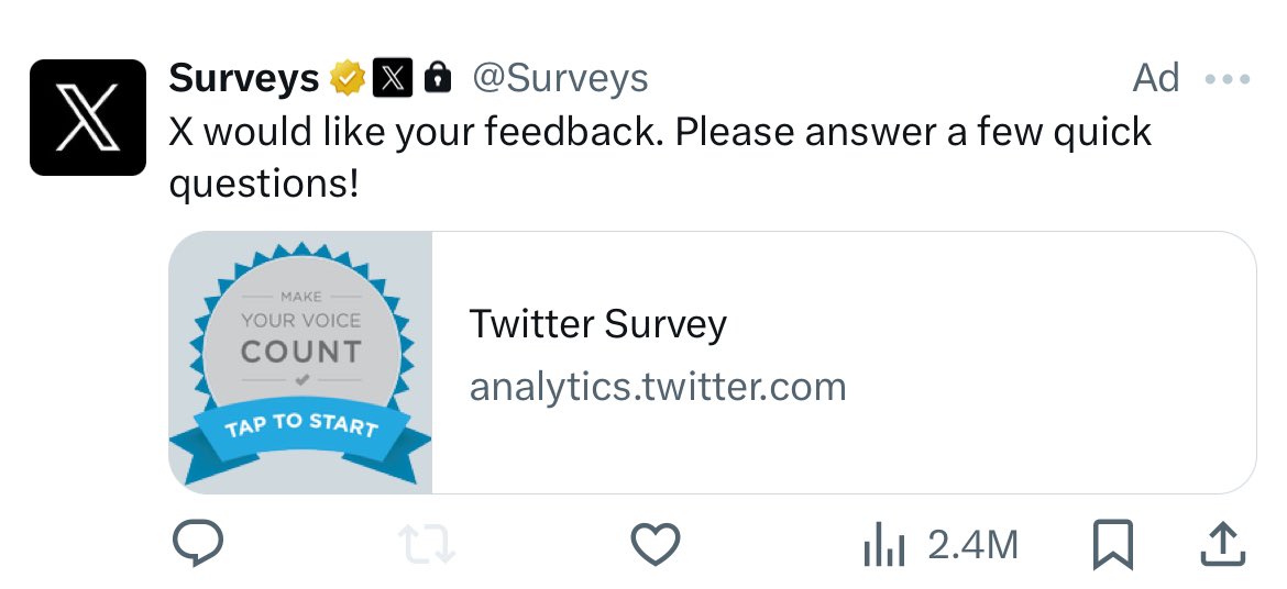 NattyPratt's tweet photo. Pretty funny that still, after all this time, it’s a Twitter survey. Because this website is Twitter. Always will be. https://t.co/CY4yKiQbbt