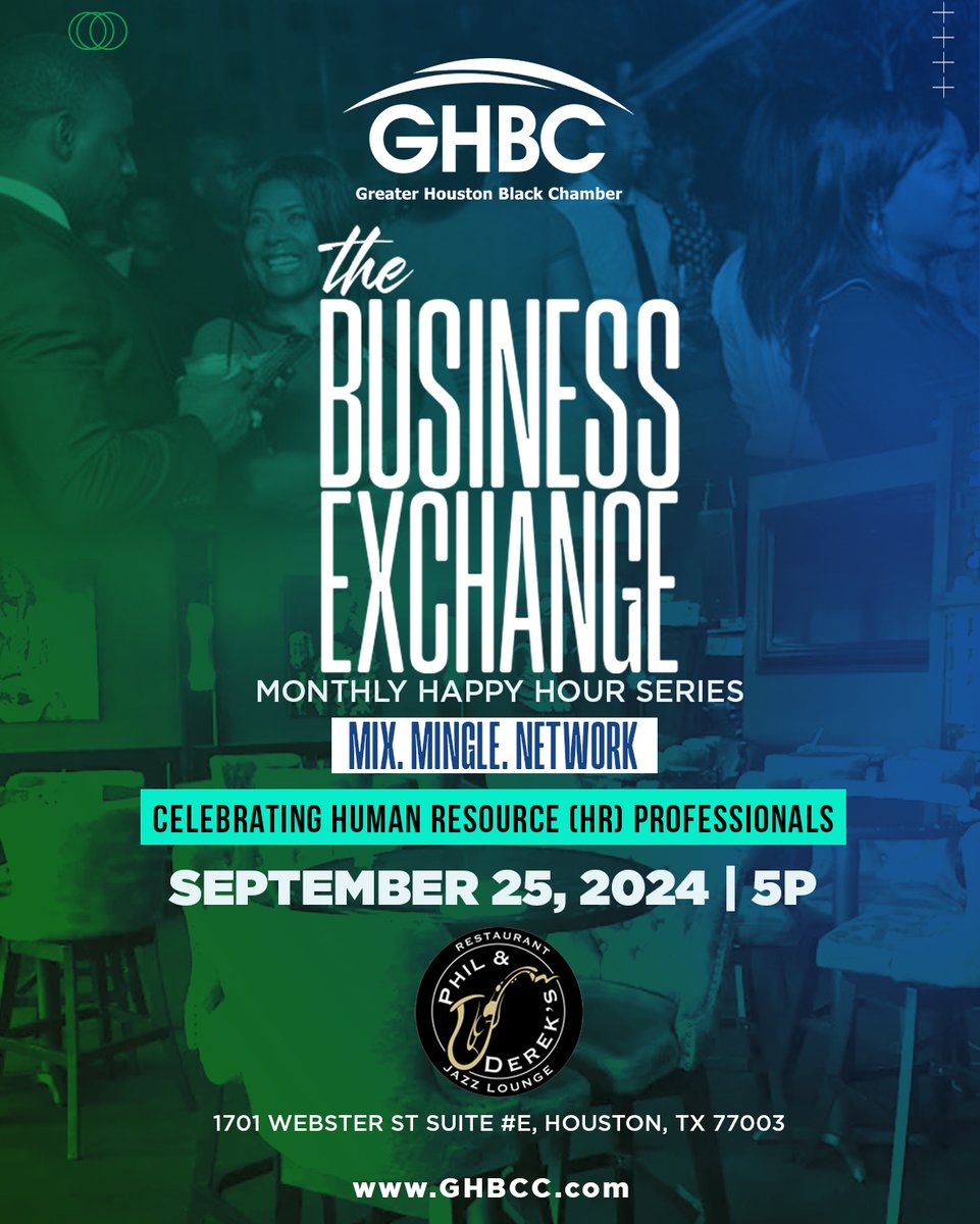 THIS WEEK! The Business Exchange is a new monthly happy hour event brings business professionals and entrepreneurs together. We invite all HR professionals and staffing agency owners to join us. #GHBC #ChamberConnect  -- RSVP Here: bit.ly/3zkuvvn