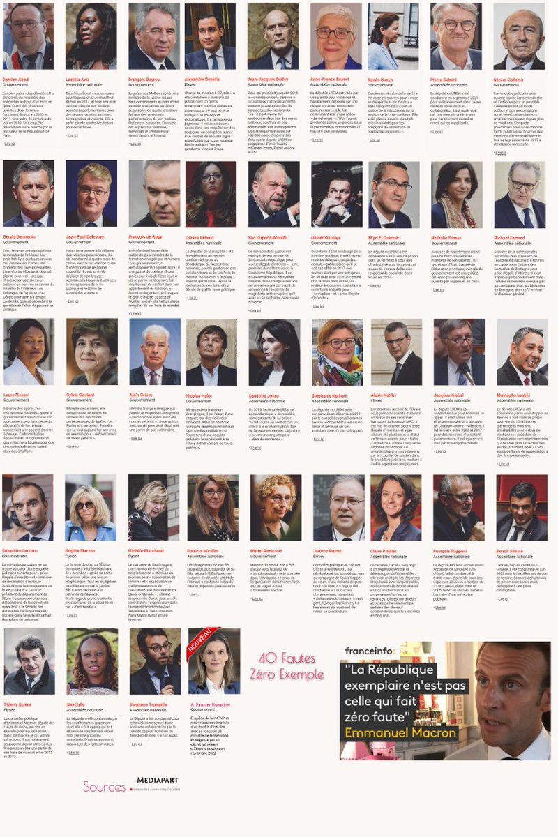 Raslebo75750522's tweet photo. "Un député n'est pas au dessus des lois ,ns devons être exemplaire"
@YaelBRAUNPIVET 

(Liste non exhaustive des mis en examen et condamnés macronistes) https://t.co/hmAqZo4zrj