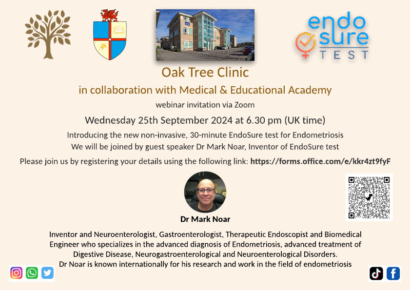 Join us tomorrow evening for our webinar where we will be discussing our new, non-invasive EndoSure test, which can diagnose endometriosis in under 1 hour. 
To register your place, please click on this link forms.office.com/e/kkr4zt9fyF or scan the QR code below.