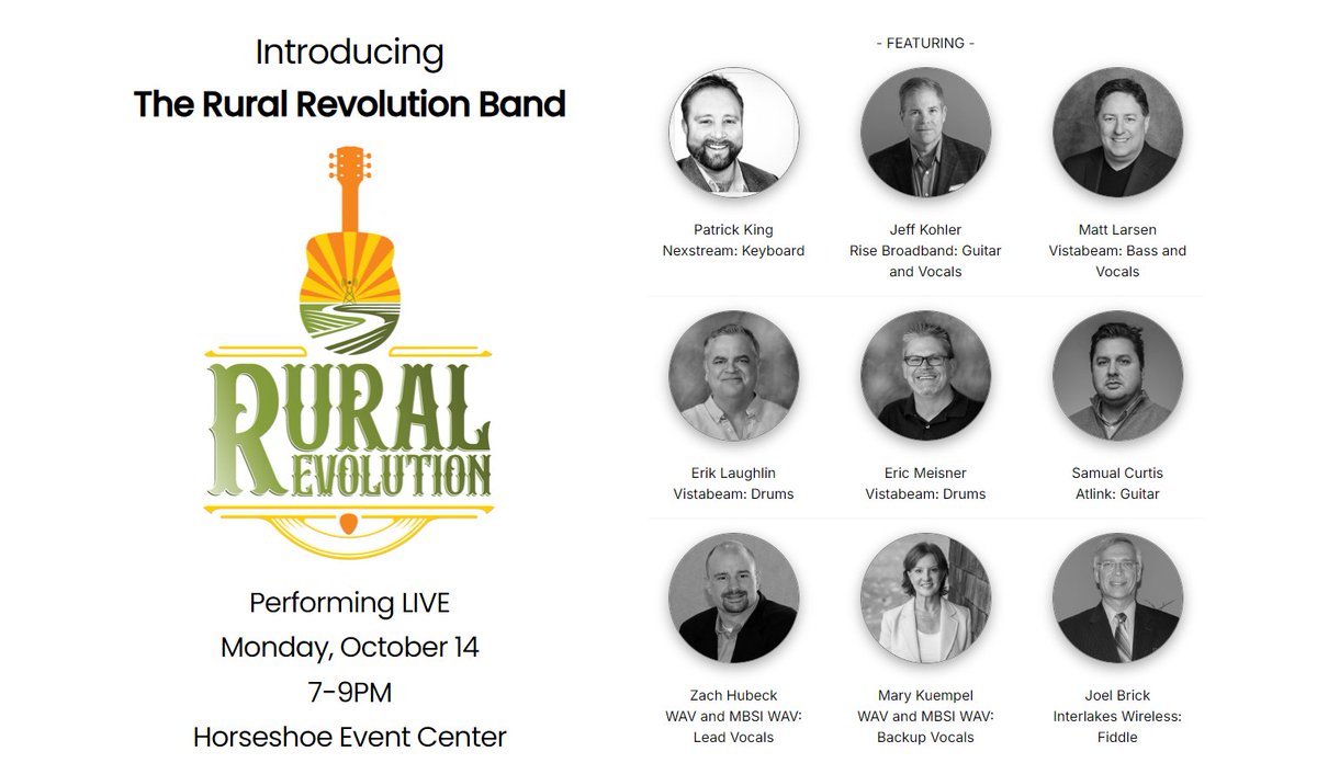 🎉 Join Us for the Rural Revolution Party at WISPAPALOOZA!

📅 Monday, October 14 🕖 7-9 PM
📍 Horseshoe Event Center

Want to know all the WAV events going on? Check out: ow.ly/Sg3u50Tt0kf

#WISPAPALOOZA  #WISPAPALOOZA2024