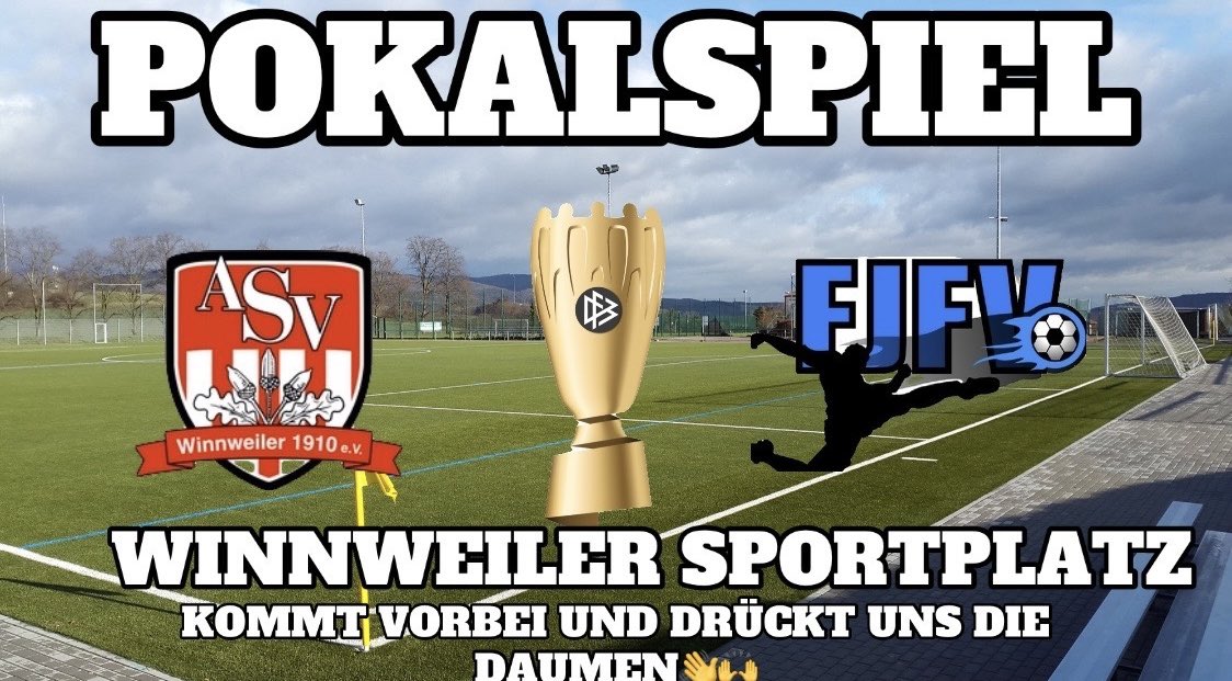 Heute spielen wir Im Pokal 
 gegen den ASV winnweiler in der ersten runde. Es wird spannend sein . Kommt gerne vorbei in Winnweiler und drückst uns die Daumen 🙌👋#FJFVASV#💙🤍