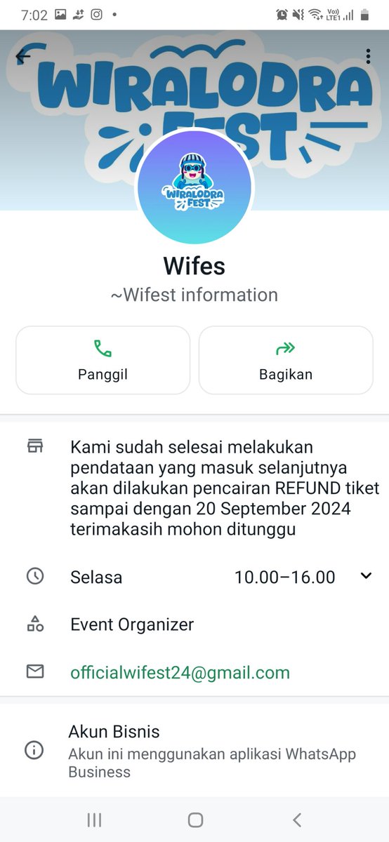 loeygiraffe_'s tweet photo. Hallo teman teman disini saya mau speak up tentang kasus Wiralodra Festival 2024 yang dibatalkan oleh panitia dan sudah hampir 2 bulan belum ada refund juga.
Dan sampai sekarang kasus ini ga ada yang ke up atau menindaklanjuti sama sekali https://t.co/hfSuPsWMdg