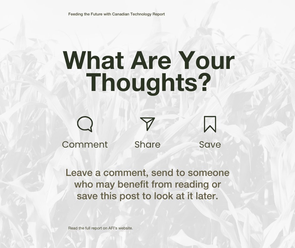 ArrellFoodInst's tweet photo. For ag-tech to contribute meaningfully to sustainable agriculture, good ideas and technologies must commercialize and scale.

Read more about our recommendations in the final Feeding the Future with Canadian Technology report.

Link: https://t.co/SkHGhlCRxz https://t.co/noFmndXPUd