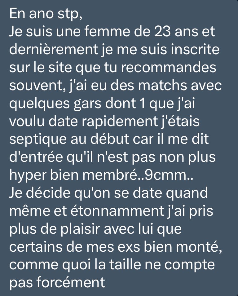 ConFesses_x's tweet photo. C’est pas la taille qui compte

(1/2) https://t.co/hntnCuNKsu