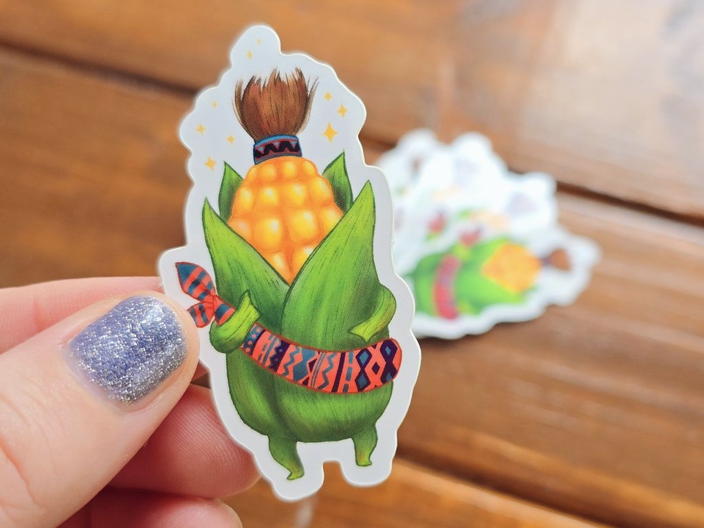 🌽🙏 Cornservant stickers are here to bless you with delicious corn! Link below!