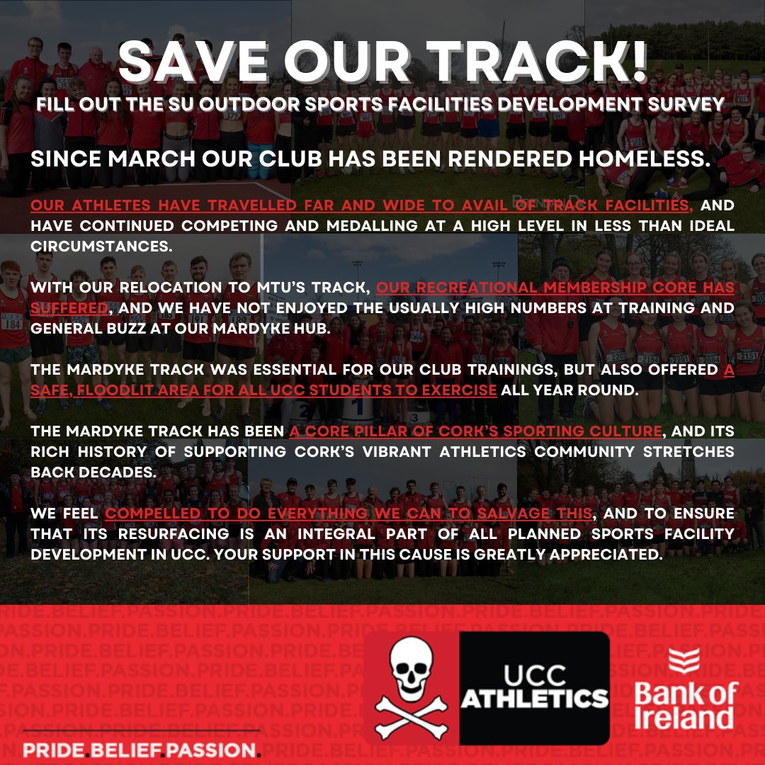 We are asking all students who care about athletics in UCC and sport in general, to complete the SU’s Survey on Outdoor Sports Facilities Development, to make our voices heard and to guarantee a home at the Mardyke for our club, local clubs &amp; UCC students
docs.google.com/forms/d/e/1FAI…