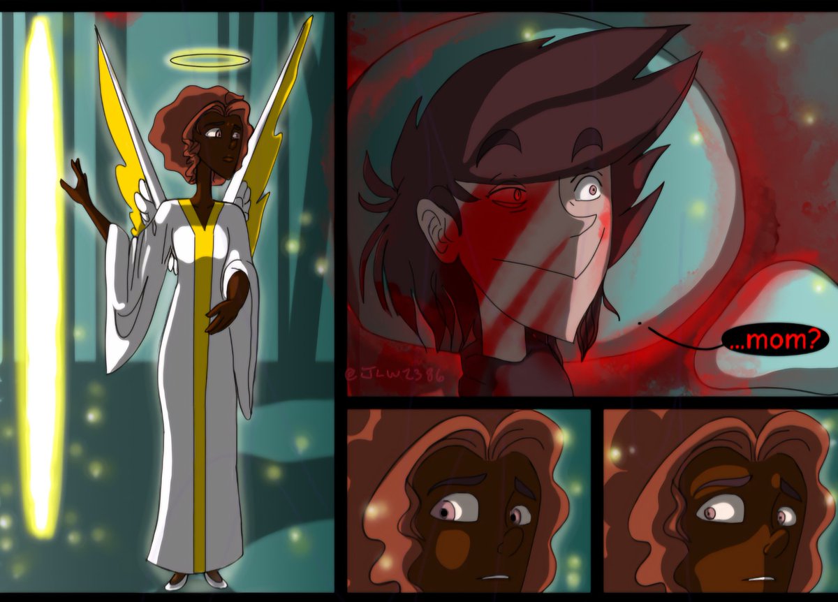 JLW2386's tweet photo. For the World, pg 51/?

A #hazbinhotel #radioapple #fancomic

I waffled a lot on this page. And made myself sad when I had to cool his skin tone.  

Also, are you paying attention?

#HazbinHotelLucifer #HazbinHotelAlastor #humanAlastor #comic https://t.co/bTZcMcDZ1O