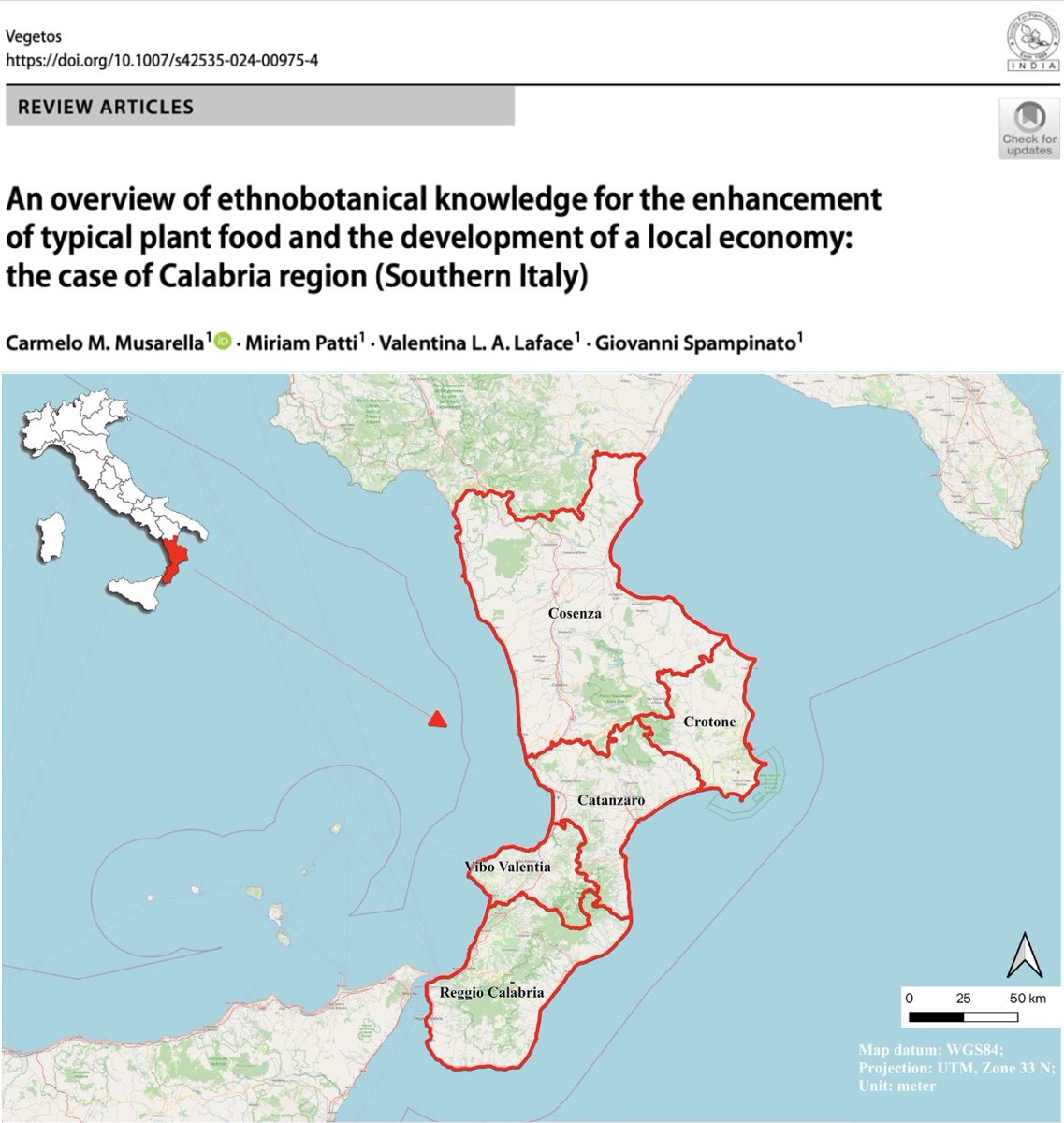 Miriam Patti (@pattimiriam31) on Twitter photo 📌Now online! 🌿
I am happy to share with you our new ethnobotanical review on the food plants of the Calabria region! 🌿
FULL ARTICLE -> doi.org/10.1007/s42535…
<a href="/dottormus/">Carmelo Maria Musarella</a> <a href="/LafaceValentina/">Valentina Laface</a>
#ethnobotany #Calabriaregion 📌Now online! 🌿
I am happy to share with you our new ethnobotanical review on the food plants of the Calabria region! 🌿
FULL ARTICLE -> doi.org/10.1007/s42535…
<a href="/dottormus/">Carmelo Maria Musarella</a> <a href="/LafaceValentina/">Valentina Laface</a>
#ethnobotany #Calabriaregion