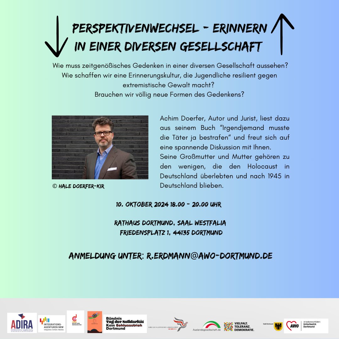 Gerne weisen wir auf die Lesung mit Achim Dörfer aus seinem Buch “Irgendjemand musste die Täter ja bestrafen“ am 10.10.24 um 18:00 im Rathaus Dortmund (Saal Westfalia) hin.