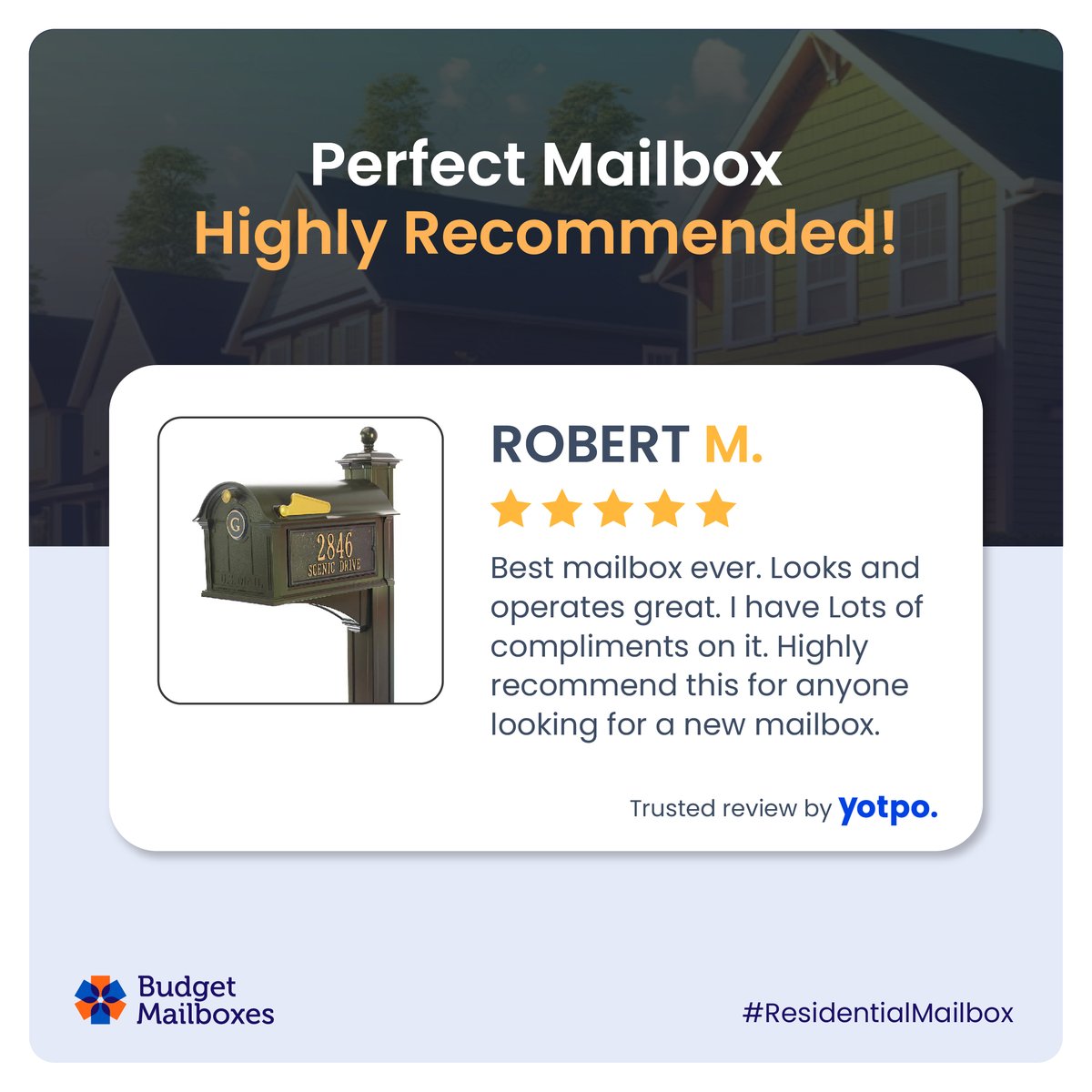 BudgetMailboxes's tweet photo. Listen to Robert! 🌟

'Best Mailbox Ever!' Sleek, functional, and turning heads in the neighborhood.

Buy Now at: https://t.co/9polT2mnEd

#CustomerTestimonials #CustomerLove #HappyMailboxes #Mailbox #MailboxGoals #HomeDesign #MailboxStyle #HomeUpgrade #BudgetMailboxes https://t.co/tWCqJyJkGQ