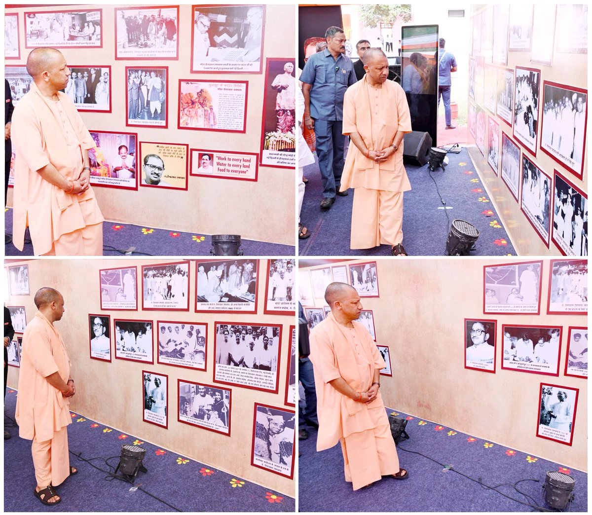 myogiadityanath's tweet photo. 'अंत्योदय' के भाव के साथ स्वावलंबी भारत के निर्माण हेतु आजीवन समर्पित रहने वाले जनप्रिय राजनेता, प्रखर राष्ट्रवादी विचारक, हमारे प्रेरणास्रोत श्रद्धेय पंडित दीनदयाल उपाध्याय जी की पावन जयंती की पूर्व संध्या पर आज जनपद बाराबंकी में उनकी भव्य प्रतिमा का अनावरण कर पुष्पांजलि अर्पित की।

इस अवसर पर उनके जीवन पर आधारित प्रदर्शनी का उद्घाटन भी हुआ।

वे सच्चे अर्थों में राष्ट्र आराधक थे, उनके विचार सदैव हम सभी को प्रेरित करते रहेंगे। 

श्रद्धेय पंडित जी की पावन स्मृतियों को नमन!
