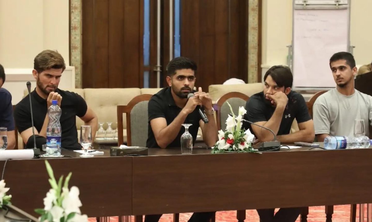Greenistan92's tweet photo. Saim ayub checking reaction of Shaheen Afridi is literally US moment!!

Us Saim bhai US!!
#PakistanCricket #ChampionsCup https://t.co/oZqGgkvBLr