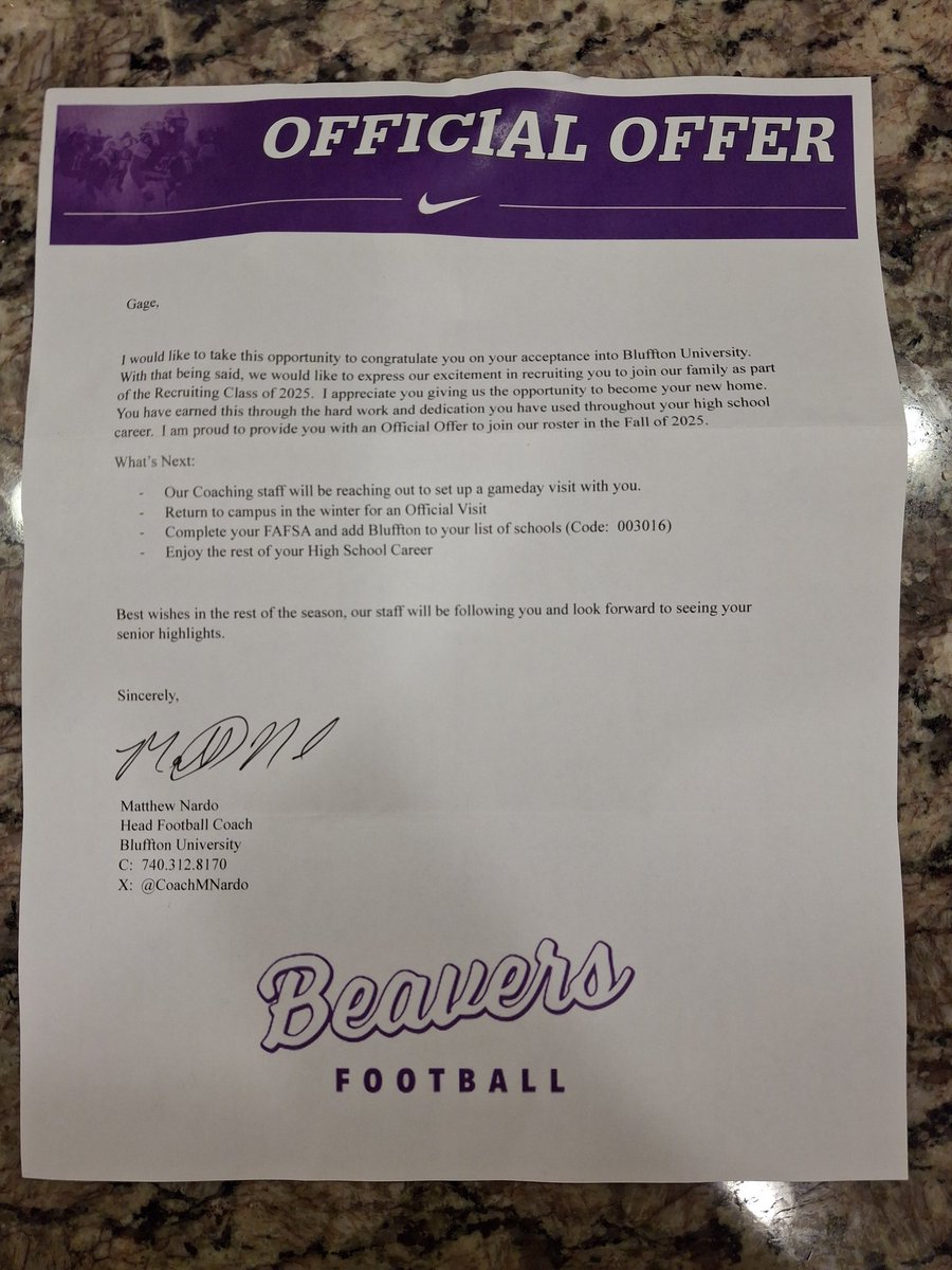 Gage Lee |RB/OLB C/o 2025 (@19gagelee) on Twitter photo Very blessed to receive my 5th offer to play college football <a href="/BlufftonF/">Bluffton Football</a> Thank you <a href="/CoachMNardo/">Matt Nardo</a> for this opportunity. <a href="/JacobZier/">Coach Zier</a> <a href="/larrydace/">Larry Dace, III</a>.
<a href="/CoachHud12/">coach_hud12</a> <a href="/CSmithScout/">Chris Smith</a> <a href="/west10sports/">West Tennessee High School Athletics</a> <a href="/EllisKStacey/">Stacey Kelly-Ellis</a> Very blessed to receive my 5th offer to play college football <a href="/BlufftonF/">Bluffton Football</a> Thank you <a href="/CoachMNardo/">Matt Nardo</a> for this opportunity. <a href="/JacobZier/">Coach Zier</a> <a href="/larrydace/">Larry Dace, III</a>.
<a href="/CoachHud12/">coach_hud12</a> <a href="/CSmithScout/">Chris Smith</a> <a href="/west10sports/">West Tennessee High School Athletics</a> <a href="/EllisKStacey/">Stacey Kelly-Ellis</a>