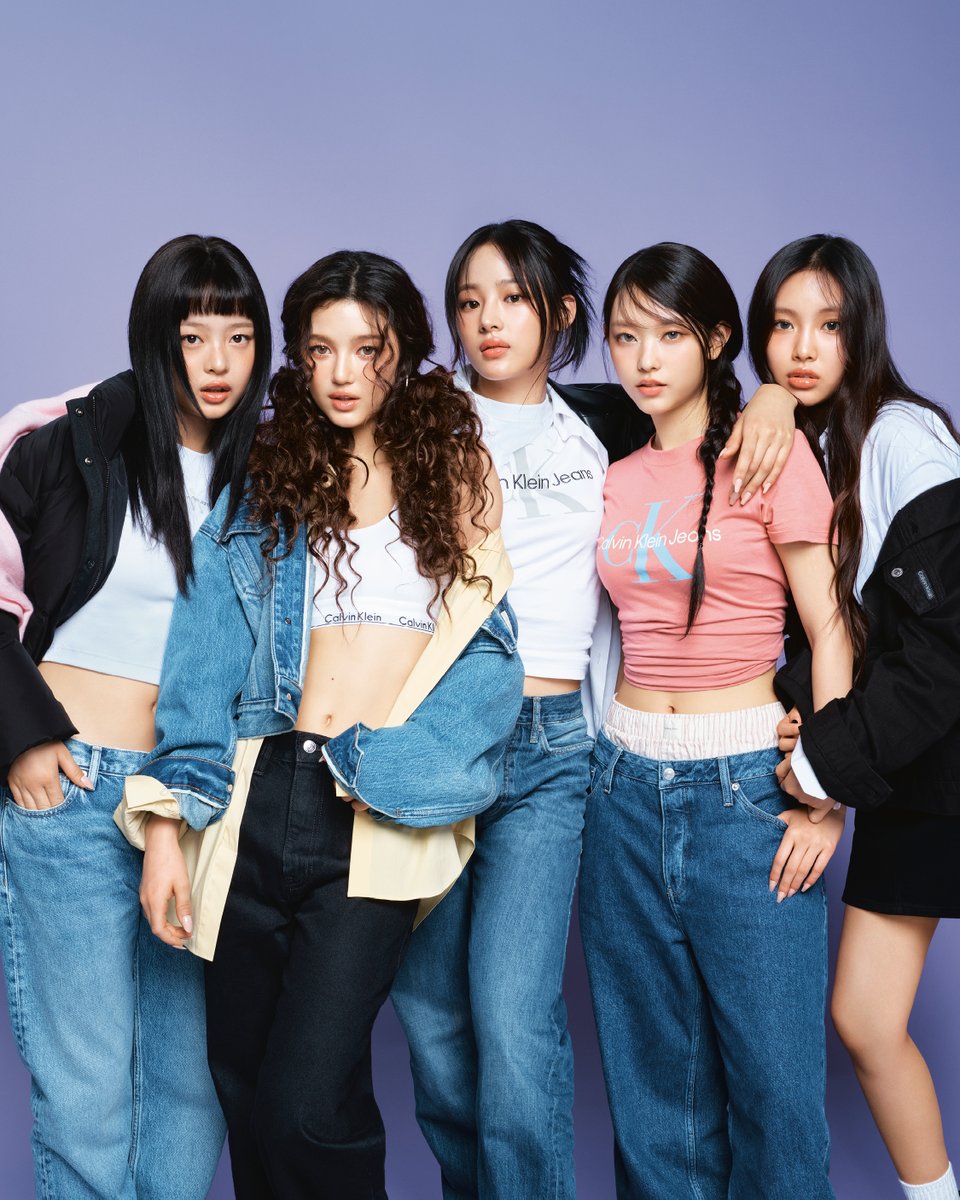 CalvinKlein's tweet photo. new denim shapes and @NewJeans_ADOR.
low slung 90s energy. https://t.co/24aQArxFmE