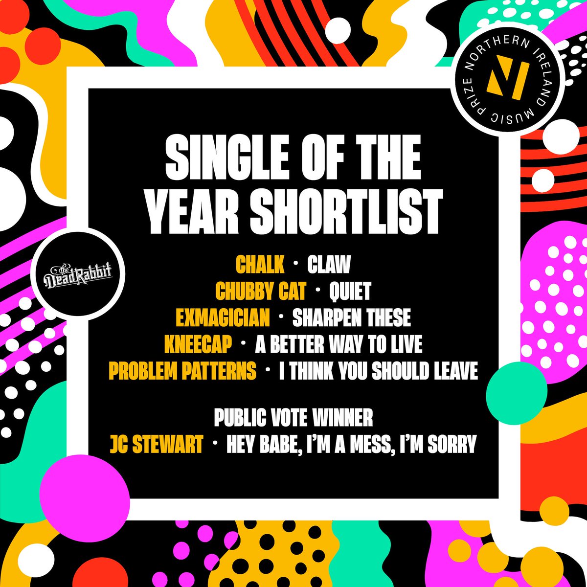 Our album Sit Tight is now on the shortlist for the #nimusicprize Album of the Year, along with Sharpen These shortlisted for Single of the Year. Happy days!
💥💥
