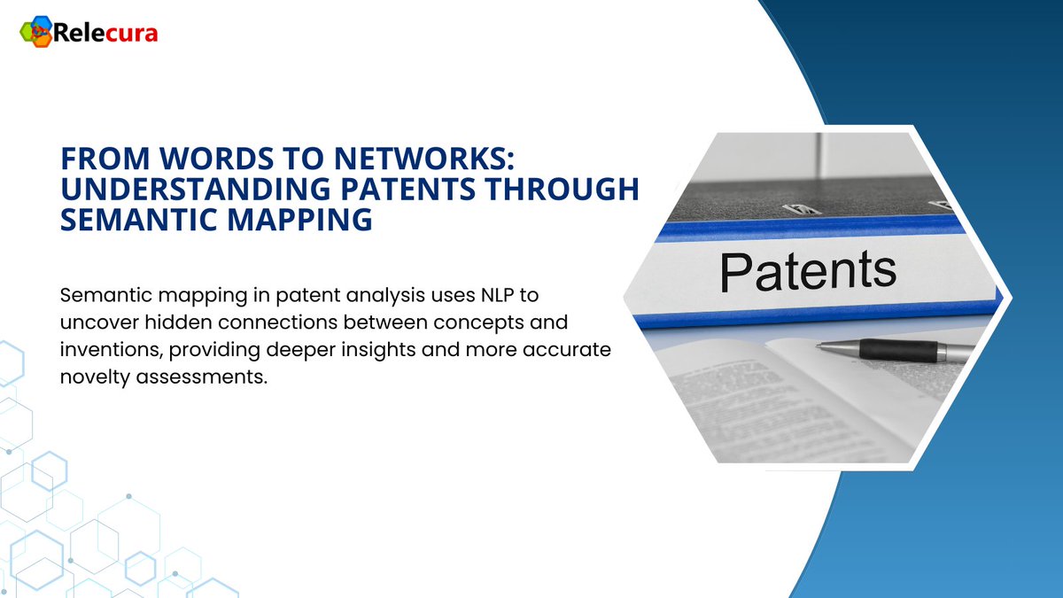 Relecura's tweet image. Semantic mapping uses NLP to uncover the deeper meaning behind patent texts, revealing hidden connections and trends, helping patent professionals identify overlapping technologies and assess novelty with precision.
relecura.ai/from-words-to-…
#semanticmapping #nlp #ip #relecura