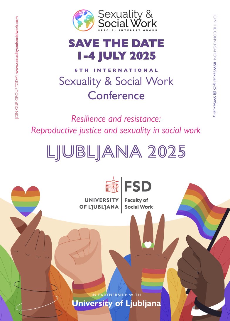 SWSexuality's tweet photo. 📣 Call for Abstracts NOW OPEN: 6th International Sexuality &amp; Social Work Conference #SWSexuality25 - https://t.co/ODMvJkL3En https://t.co/F1qVpGDvdm