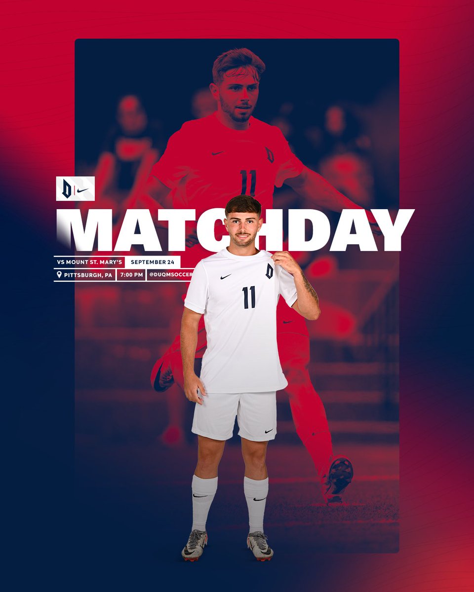 Men’s Mental Health Game. 

⚽️: Mount St. Mary’s    
🕖: 7:00pm
📍: Rooney Field
📊: bit.ly/DuqMSOC
📺: ESPN+

#GoDukes