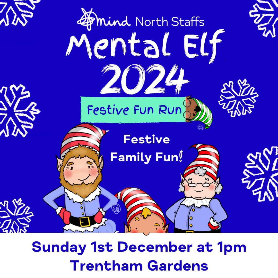 NorthStaffsMind's tweet image. 🎅 Join us for the Mental Elf – Festive Fun Run at the beautiful @TrenthamEstate on 1st December 2024 at 1pm!  Get in the holiday spirit and fundraise for a great cause in your community. #MentalElf #FestiveFunRun 🎄 Get your tickets here: eventbrite.co.uk/e/940871360567… ✨