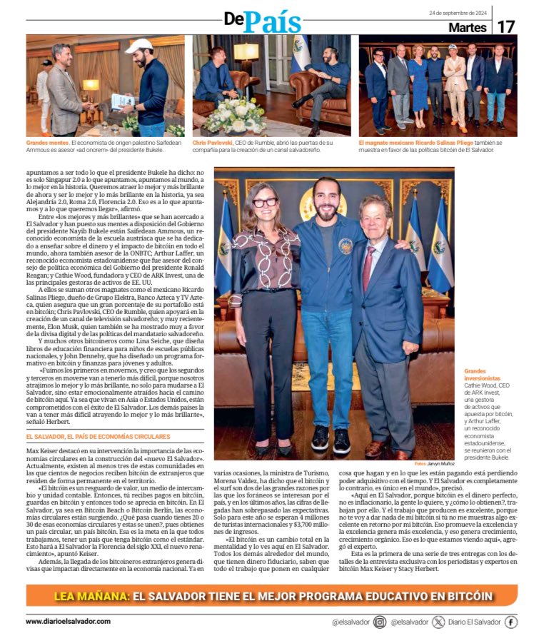 🚀🚀 Today is out the first part of the interview ft. <a href="/maxkeiser/">Max Bitcoin</a> <a href="/stacyherbert/">Stacy Herbert 🇸🇻🚀</a> <a href="/bitcoinofficesv/">The Bitcoin Office</a>. 

This is 1/3. “El Salvador has attracted the best and brightest in the world”. Check it out ⬇️