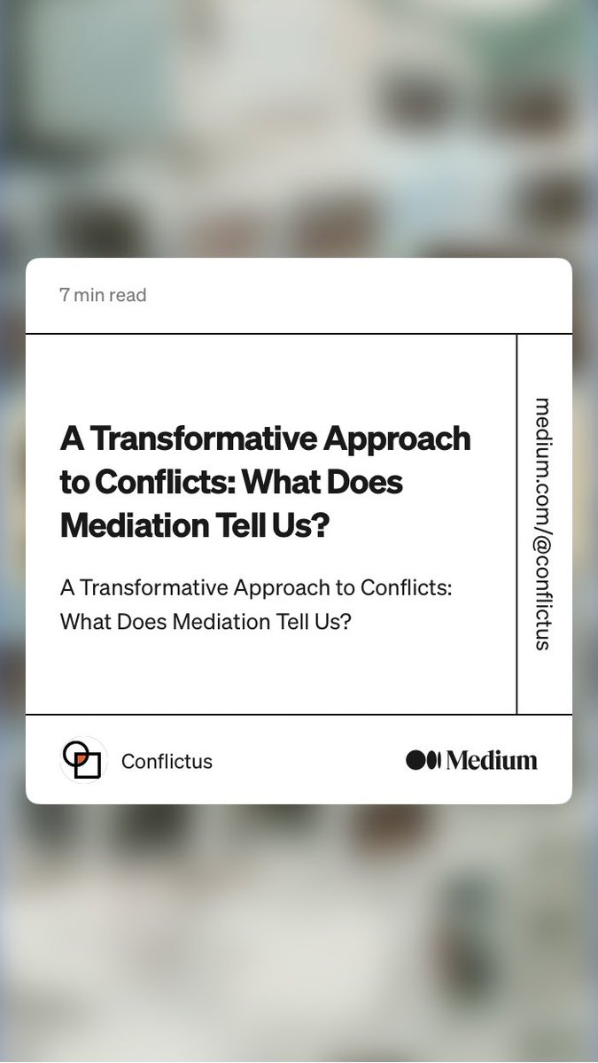 conflictus_'s tweet photo. Our new article is live! 

“A Transformative Approach to Conflicts: What Does Mediation Tell Us?” by Conflictus
⁦@dilaragok⁩

https://t.co/LGtBO0kT2G https://t.co/s9EPgFXyth