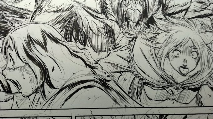 遅々として進まぬペン入れ。
ハハハ 