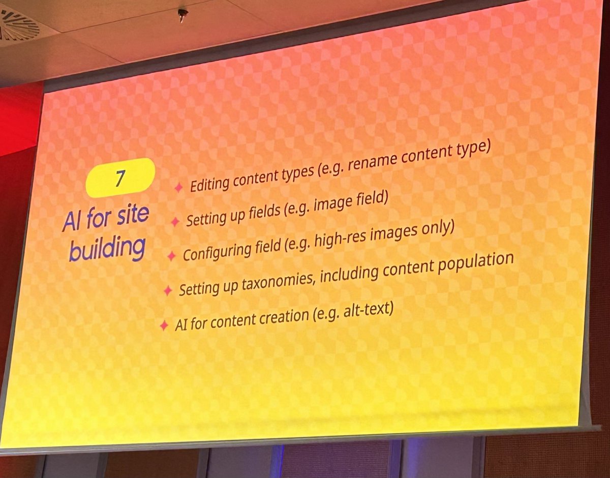 Will Huggins (@willhuggins) on Twitter photo Using AI to make building websites easier with Drupal CMS #driesnote <a href="/DrupalConEur/">DrupalCon Vienna 2025</a> Using AI to make building websites easier with Drupal CMS #driesnote <a href="/DrupalConEur/">DrupalCon Vienna 2025</a>