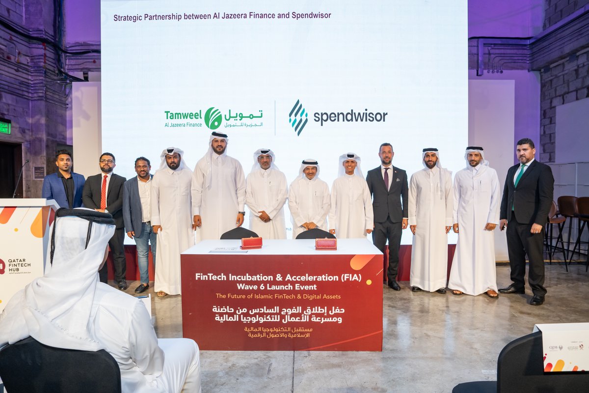Spendwisor_app's tweet photo. A huge thank you to Qatar Fintech Hub for your amazing support during the Fintech Incubation &amp; Acceleration (FIA) Wave 6 launch event! Your commitment to fostering innovation in the fintech space is truly inspiring. Excited for the journey ahead! 
#Spendwisor #FinTech #BNPL #Doha https://t.co/6Zd1ez9Ewv