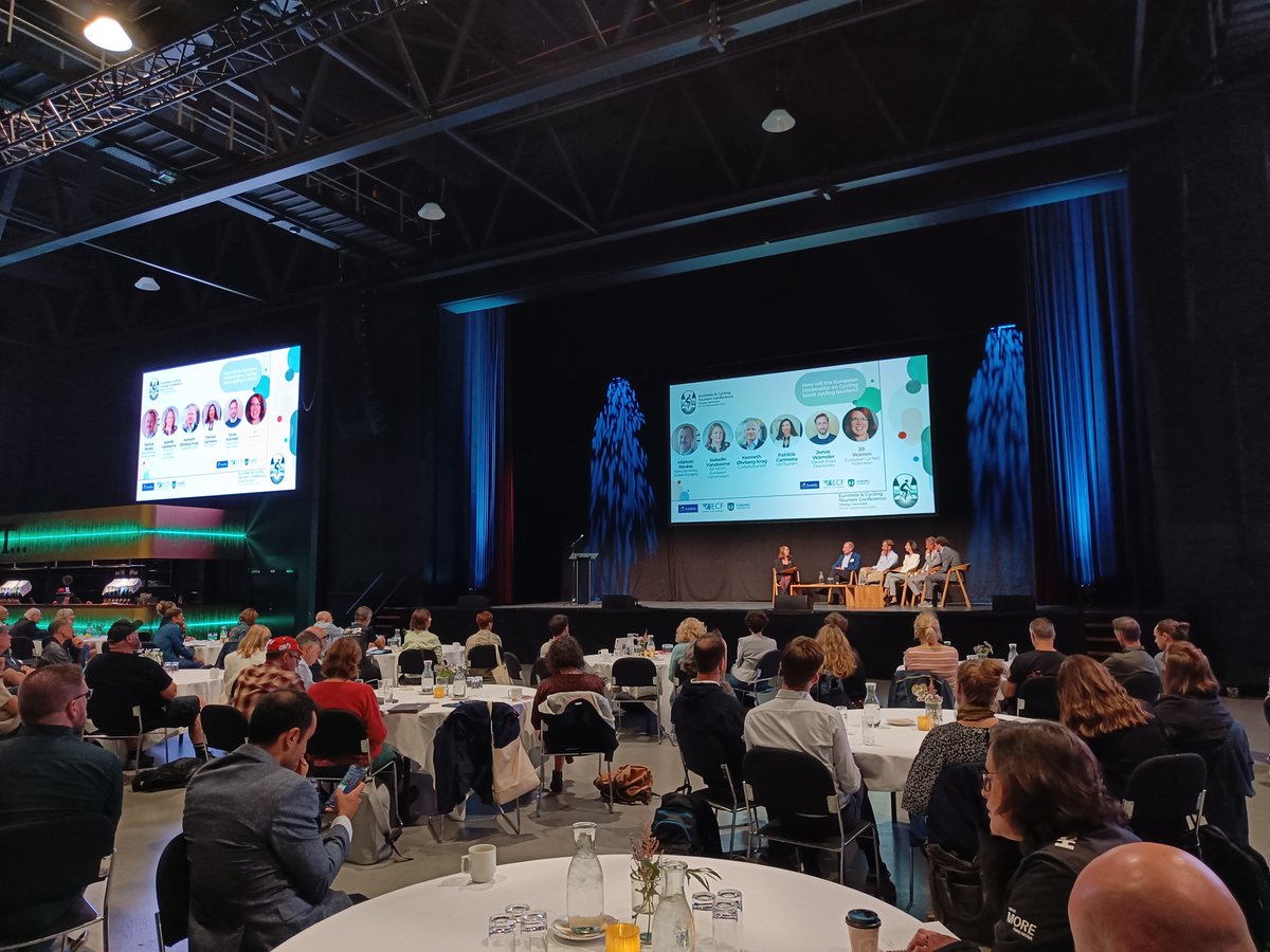 ecfeurovelo's tweet photo. 😍 The EuroVelo &amp; Cycling Tourism Conference is ongoing in Viborg 🇩🇰

🔜 We cannot wait to announce the next host city in style... but first, more parallel sessions, a plenary on large cycling events and a lot of fresh data about cycling tourism! https://t.co/F9bw2BS3VO