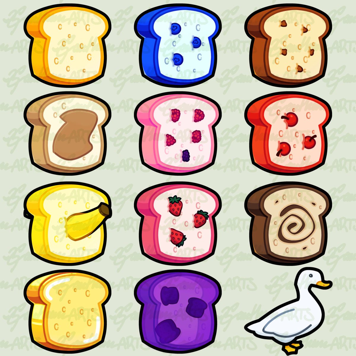 cauthernarts's tweet photo. My brother asked me to make him some icons for his bread game on Roblox! I posted these forever ago on TikTok and finally found time to edit them together
#digitalart #art #gameicons #breadgame #bread #duck https://t.co/8g6U056fWZ