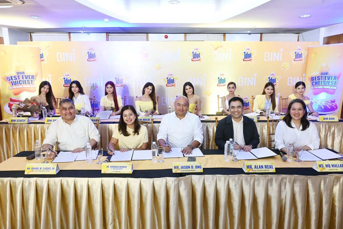 #BINI: Our BINI EYYYDOLS met the #CDOHotdogs IDOL earlier today!🤙🏻😉🤙🏻

Thank you so much to #CDOHotdogs Idol for welcoming us into your cheesy family!💛

We're excited for all the Idolicious memories we’ll make!🤩✨

#IdolMeetsIdol #BINIxCDO_Idol
#IdolxBINI #BINI_SWEETemberVibes