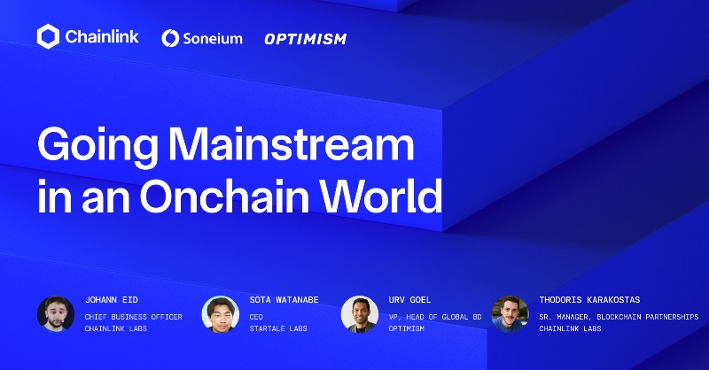 ICYMI: The discussion from the #Chainlink Happy Hour at #TOKEN2049 is now live on YouTube!

See how leaders from <a href="/soneium/">Soneium 💿</a> , <a href="/Optimism/">Optimism</a> and <a href="/chainlink/">Chainlink</a> are thinking about going mainstream.

▶️ youtube.com/watch?v=Ppdl_c…