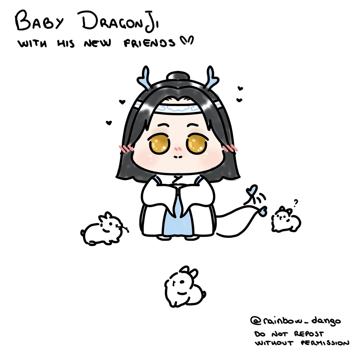 rainbow_dango_'s tweet photo. Look!!! Little Dragonji has new friends!!! 🐉🐰
#MDZS #MoDaoZuShi #Dragonji #LanWangji #LWJ #LanZhan #魔道祖师 https://t.co/1Gbl6D5czg