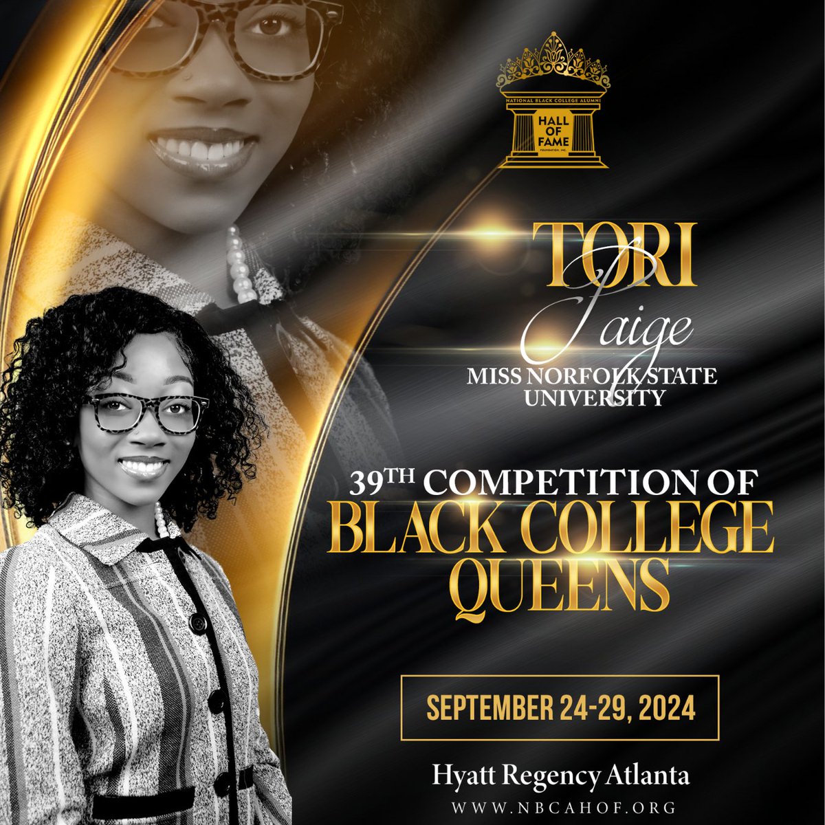 🌟 Meet Tori Paige, Miss Norfolk State University, bringing her Spartan spirit to the 39th Competition of Black College Queens! 💚💛 She’s ready to shine, and we need YOU to cheer her on. Drop a 💚 in the comments if you're rooting for Tori! 
#MissNorfolkState #SpartanPride