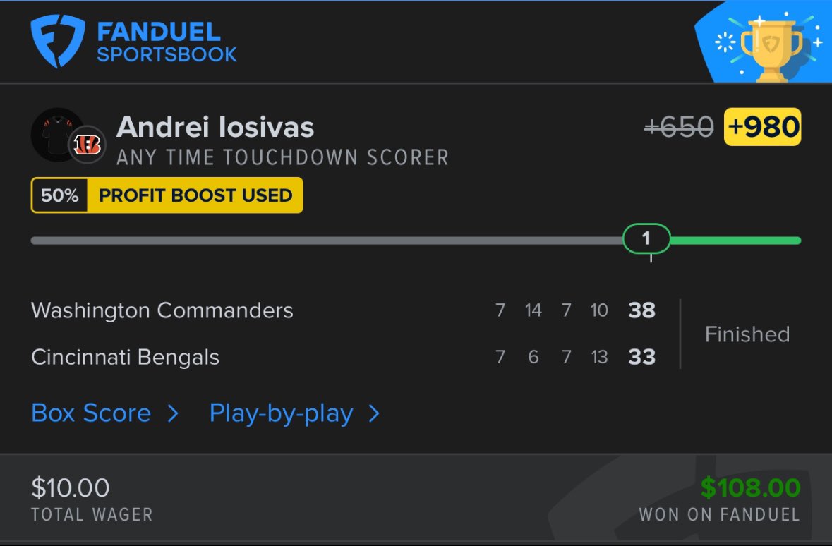 SmokrMMA's tweet image. (#MNF Recap)  
@papichulopicks smacked a nice “Live ATD” boost at +980 and a solid lay at +455 🔥

Don’t miss out—tap into the free Discord for more winning picks 👇🏼  
🆓 discord.gg/GRmSZ3cw

#sportsbetting #gamblingX #MNF #freepicks #DraftKings #FanDuel