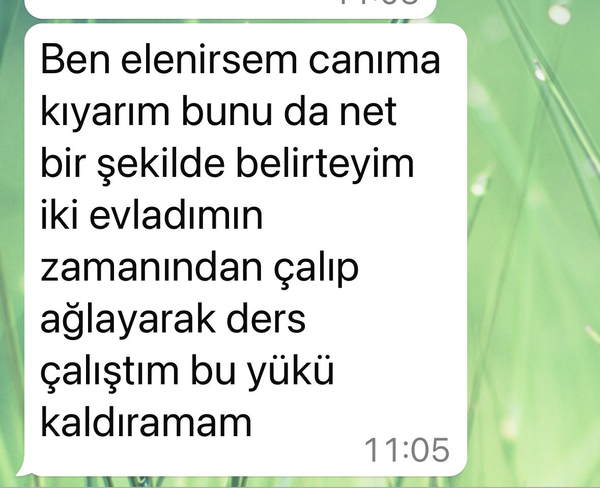WhatsApp’tan gönderilen bir mesaj bu…

Yazık değil mi?

Genç öğretmenlerimize bu endişe ve eziyeti yaşatmaya hiçkimsenin hakkı yok!
<a href="/tcmeb/">Millî Eğitim Bakanlığı</a> Sayın <a href="/Yusuf__Tekin/">Yusuf Tekin</a> KPSS puanına mütenasip mülakat puanı vererek sonuçları bir an önce açıklamalıdır.