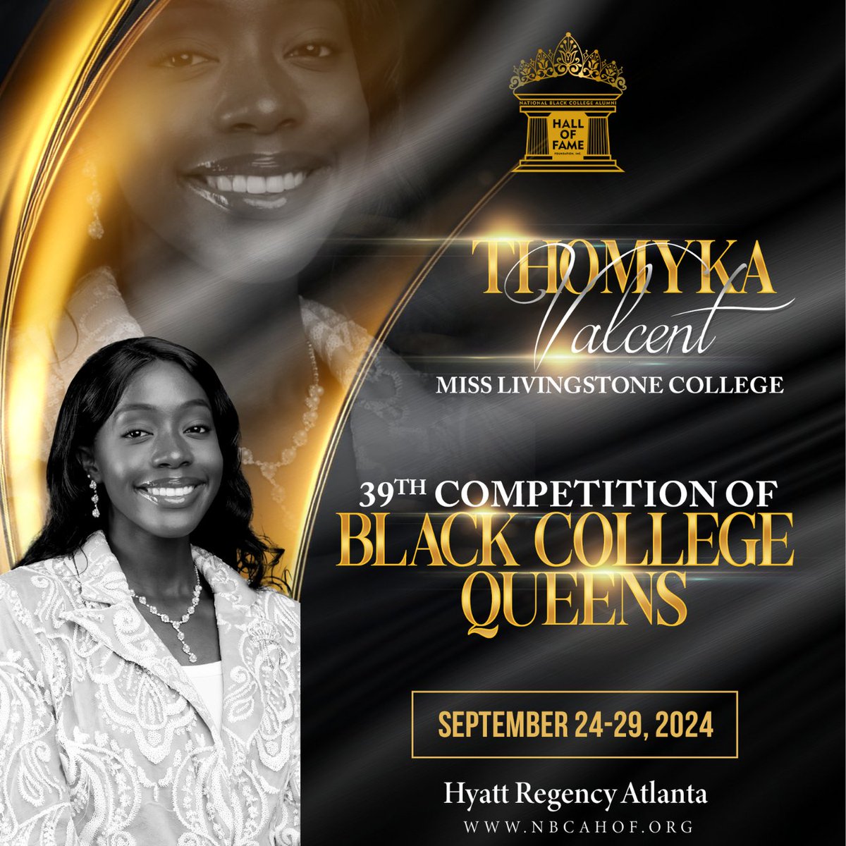👑 Say hello to Thomyka Valcent, Miss Livingstone College! 💙 Representing with pride and elegance at the 39th Competition of Black College Queens. Let’s make some noise, Blue Bears! 🐻 Comment with a 💙 if you're cheering for Thomyka! 

#MissLivingstone #BlueBearPride