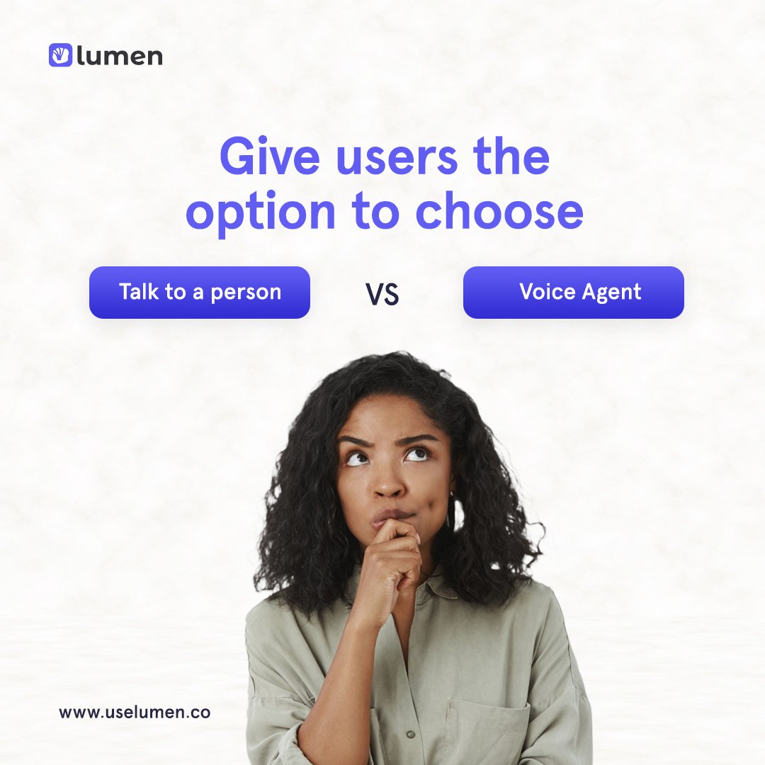 uselumen's tweet photo. Give your customers the choice. Offer both human and AI support options to meet their preferences.

Check out https://t.co/FKKdToiUZk to get started

#AI #LumenAI #AIagent #AISupport #prefernces #start #customersupport #CustomerExperience #options #AISolutions #AIassistant https://t.co/POBC6Ic8nl