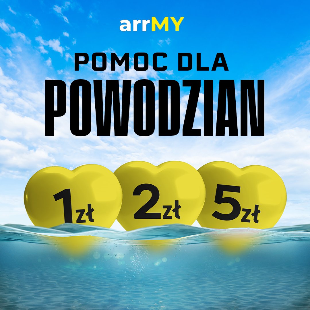 arrMY (@arrmygg) on Twitter photo Wymień esportdolary na cegiełkę dla powodzian!
Użytkownicy platformy do 30.09 mogą deklarować w poniższym formularzu chęć wymiany esportdolarów (waluty w serwisie) na cegiełki o wartościach 1PLN, 2PLN i 5PLN. 
Formularz: docs.google.com/forms/d/e/1FAI… 
Zebrane środki przekażemy na Wymień esportdolary na cegiełkę dla powodzian!
Użytkownicy platformy do 30.09 mogą deklarować w poniższym formularzu chęć wymiany esportdolarów (waluty w serwisie) na cegiełki o wartościach 1PLN, 2PLN i 5PLN. 
Formularz: docs.google.com/forms/d/e/1FAI… 
Zebrane środki przekażemy na