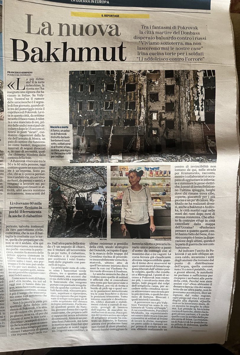 paoloangeloRF's tweet photo. #semprini”#Pokrovsk la vita in questa città da settimane sotto il fuoco russo è ridotta ad una manciata di ore prima delle undici non si può circolare .. non è la paura la parte più spettrale della flebile resistenza..è lo strazio di vedere chi giorno dopo giorno se ne va https://t.co/r0Slwva92u