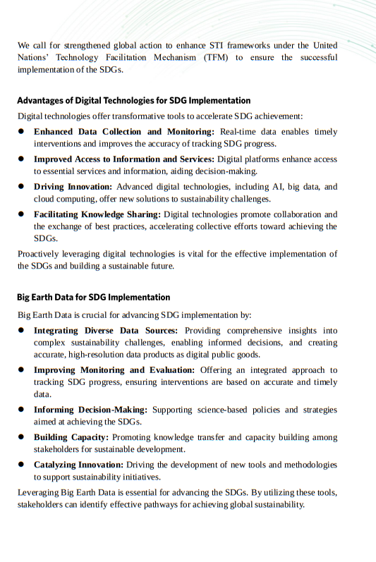 The 4th International Forum on Big Data for #SDGs (of which TWAS is a supporter) has issued its Beijing Declaration on Partnership for Accelerating Sustainable Development through Digital Technologies! 🌱 Read the full text: